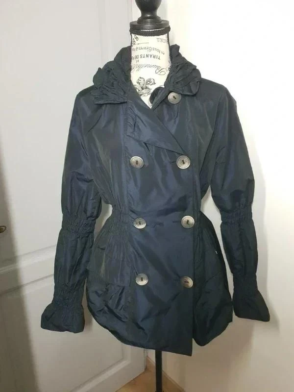 Trench / Imperméable bleu nuit cintré Made in Italy – Taille S / M